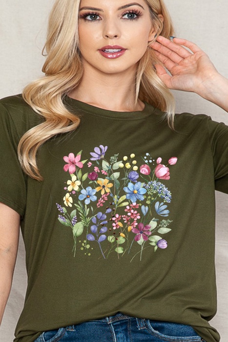 SUPER SOFT TOP WITH SPRING FLOWERS PRINT