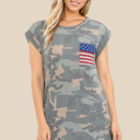  ARMY ROLL UP SLEEVE TOP WITH FLAG POCKET