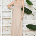 Medium TAN SOLID TANK MAXI DRESS 