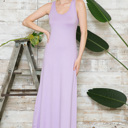 Small LAVENDER SOLID TANK MAXI DRESS 