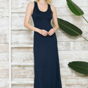 Large NAVY SOLID TANK MAXI DRESS 