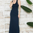 Medium NAVY SOLID TANK MAXI DRESS 