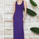 Small PURPLE SOLID TANK MAXI DRESS 