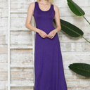 Medium PURPLE SOLID TANK MAXI DRESS 