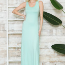 Large MINT SOLID TANK MAXI DRESS 