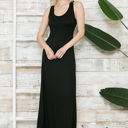 Medium BLACK SOLID TANK MAXI DRESS 