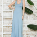 Medium LIGHT BLUE SOLID TANK MAXI DRESS 