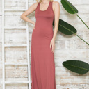 Small MARSALA SOLID TANK MAXI DRESS 