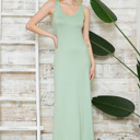 Small SAGE SOLID TANK MAXI DRESS 