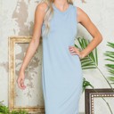 Small BLUE SLEEVELESS HI-LOW DRESS