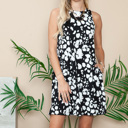  CASUAL CREW NECK SLEEVELESS DRESS WITH POCKETS
