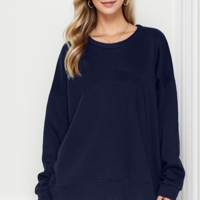 SOLID FLEECE OVERSIZED SWEATSHIRT