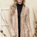 Small TAN ANIMAL CARDIGAN WITH THUMB HOLE