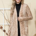 XL TAN ANIMAL CARDIGAN WITH THUMB HOLE