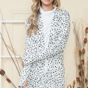 Small WHITE DOT PRINT OPEN CARDIGAN WITH THUMB HOLE