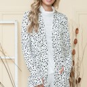 Large WHITE DOT PRINT OPEN CARDIGAN WITH THUMB HOLE