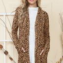  LEOPARD PRINT OPEN CARDIGAN WITH THUMB HOLE