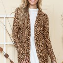 Small ANIMAL LEOPARD PRINT OPEN CARDIGAN WITH THUMB HOLE
