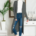  STRIPE OPEN MAXI CARDIGAN