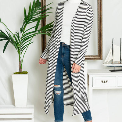 STRIPE OPEN MAXI CARDIGAN