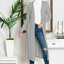 Medium WHITE STRIPE OPEN MAXI CARDIGAN