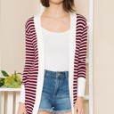  STRIPED OPEN CARDIGAN