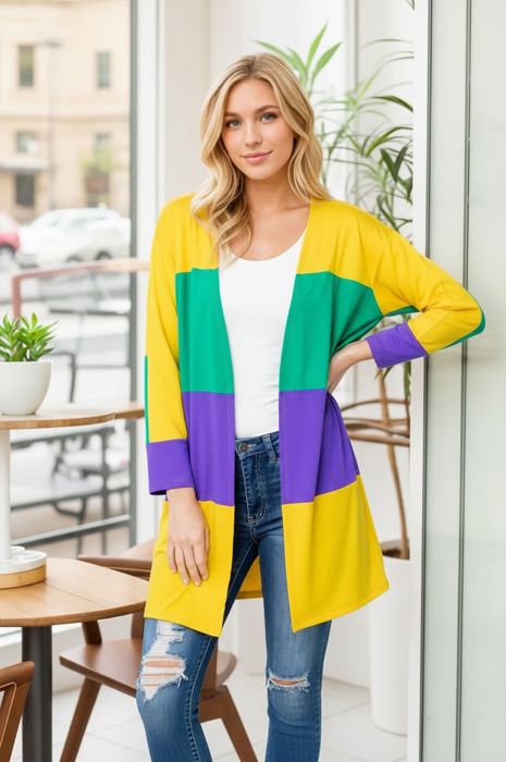 MARDI GRAS OPEN CARDIGAN