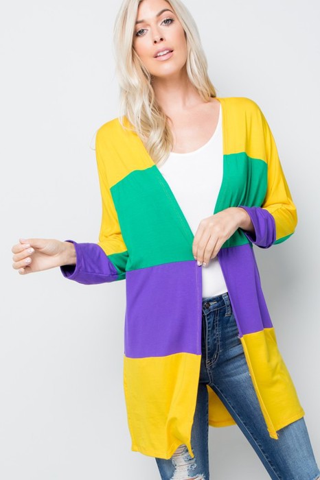 MARDI GRAS OPEN CARDIGAN