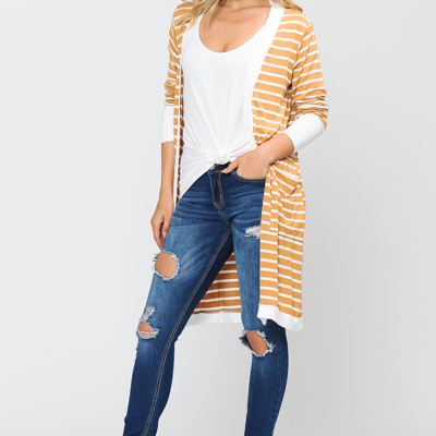 Stripe Midi Open Cardigan