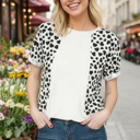 Small WHITE HEART COLOR BLOCK SHORT SLEEVE TOP