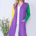  MARDI GRAS MIDI CARDIGAN WITH SIDE POCKETS