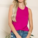 Medium FUCHSIA CROSS BACK TUNIC TANK TOP
