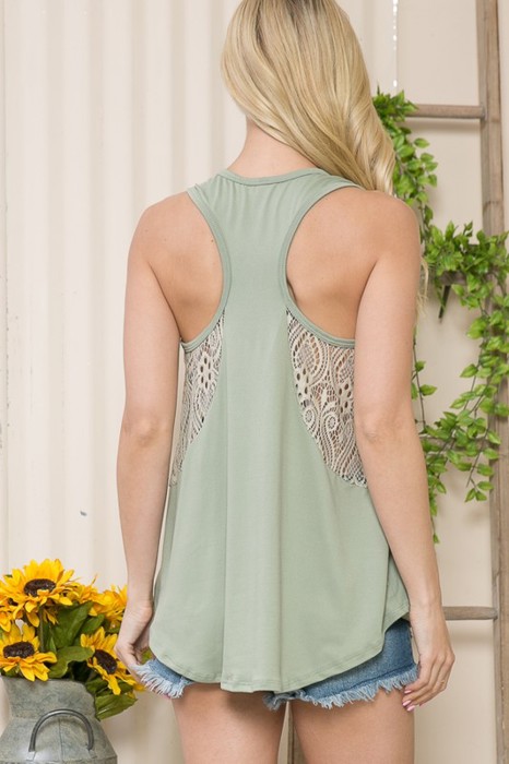 V-NECK SLEEVELESS TOP WITH SIDE LACE DETAIL