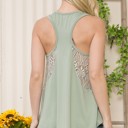 XL SAGE V-NECK SLEEVELESS TOP WITH SIDE LACE DETAIL