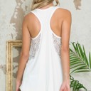 XL WHITE V-NECK SLEEVELESS TOP WITH SIDE LACE DETAIL