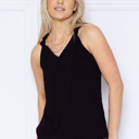 XL BLACK SOLID TANK TOP WITH SHOULDER KNOT