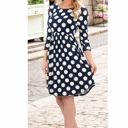 Small BLACK POLKA DOT 3/4 SLEEVE DRESS WITH POCKETS