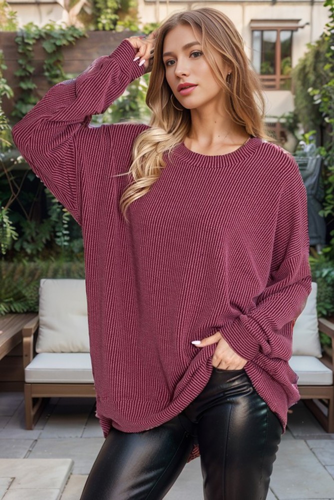 WAVE RIB OVERSIZED SWEATSHIRT