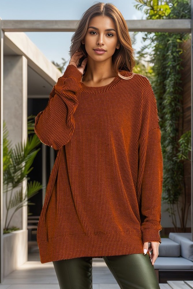 WAVE RIB OVERSIZED SWEATSHIRT