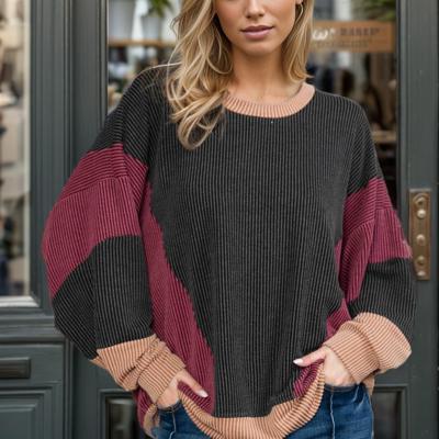 OVERSIZED COLOR BLOCK TUNIC PULLOVER