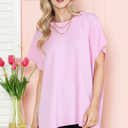 L-XL LIGHT PINK SHORT SLEEVE TUNIC WITH SIDE SLIT