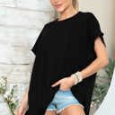 S-M BLACK SHORT SLEEVE TUNIC WITH SIDE SLIT