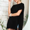 L-XL BLACK SHORT SLEEVE TUNIC WITH SIDE SLIT