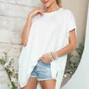 S-M WHITE SHORT SLEEVE TUNIC WITH SIDE SLIT