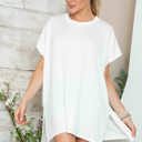 L-XL WHITE SHORT SLEEVE TUNIC WITH SIDE SLIT