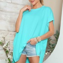 S-M SAPPHIRE SHORT SLEEVE TUNIC WITH SIDE SLIT