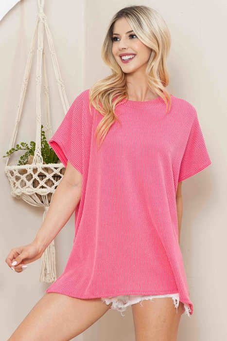 SHORT SLEEVE TUNIC WITH SIDE SLIT