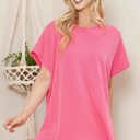 S-M DARK PINK SHORT SLEEVE TUNIC WITH SIDE SLIT