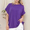 S-M PURPLE SHORT SLEEVE TUNIC WITH SIDE SLIT