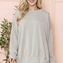 S-M SAND WAVE RIB OVERSIZED SWEATSHIRT WITH SIDE SLIT